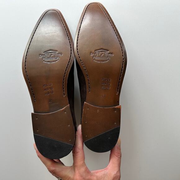 Brett & Sons NWOB Handmade Agustin Derby Chocolate Suede Shoes EU 41 US 8 - Picture 7 of 9